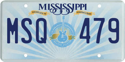 MS license plate MSQ479