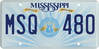 MS license plate MSQ480