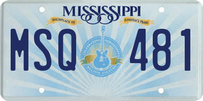MS license plate MSQ481