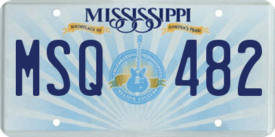 MS license plate MSQ482