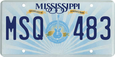 MS license plate MSQ483