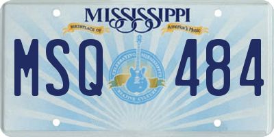 MS license plate MSQ484