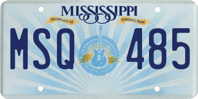MS license plate MSQ485