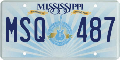 MS license plate MSQ487