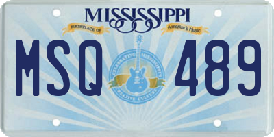 MS license plate MSQ489