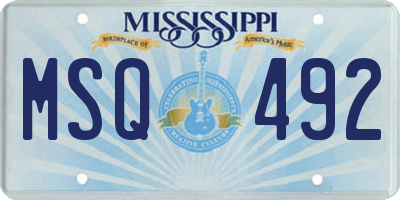 MS license plate MSQ492