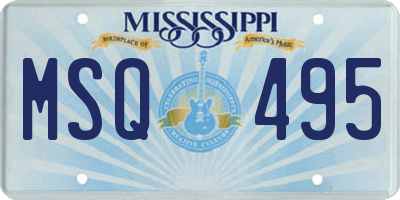 MS license plate MSQ495
