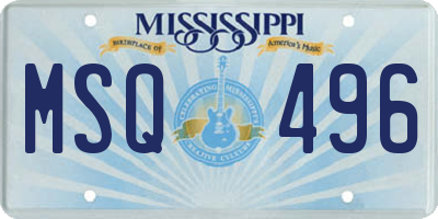 MS license plate MSQ496