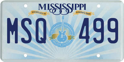 MS license plate MSQ499