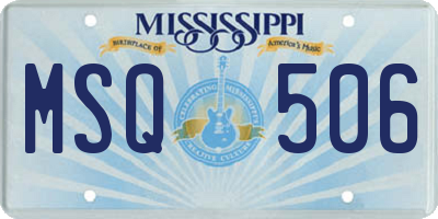 MS license plate MSQ506