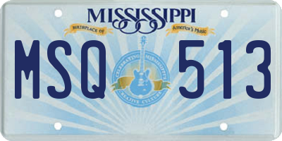 MS license plate MSQ513