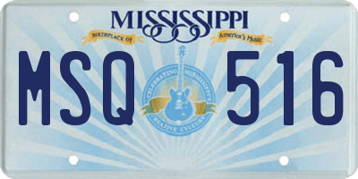 MS license plate MSQ516
