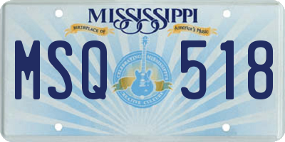 MS license plate MSQ518