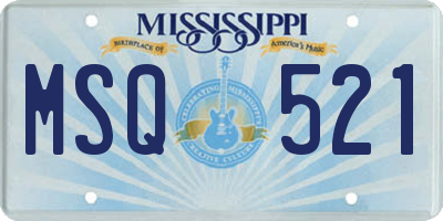 MS license plate MSQ521