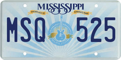 MS license plate MSQ525