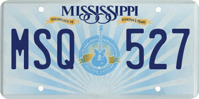 MS license plate MSQ527
