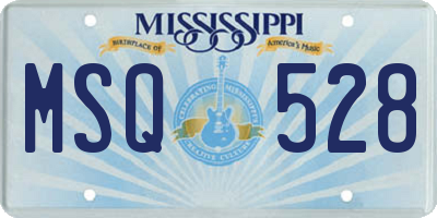 MS license plate MSQ528
