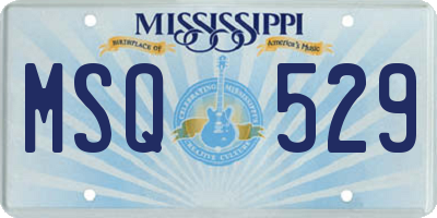 MS license plate MSQ529