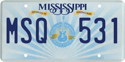 MS license plate MSQ531