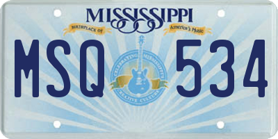 MS license plate MSQ534