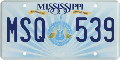 MS license plate MSQ539