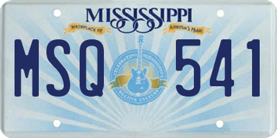 MS license plate MSQ541