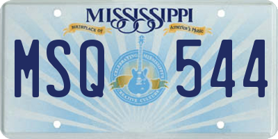 MS license plate MSQ544