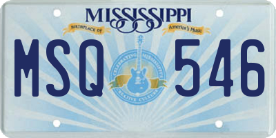 MS license plate MSQ546
