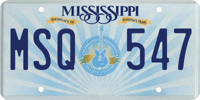 MS license plate MSQ547