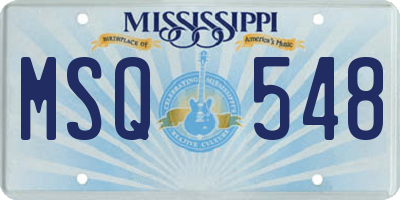 MS license plate MSQ548