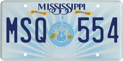 MS license plate MSQ554