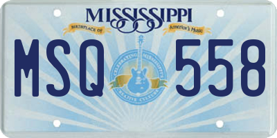 MS license plate MSQ558