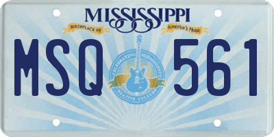 MS license plate MSQ561