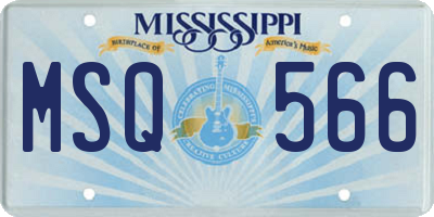 MS license plate MSQ566