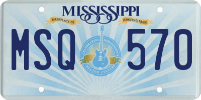 MS license plate MSQ570