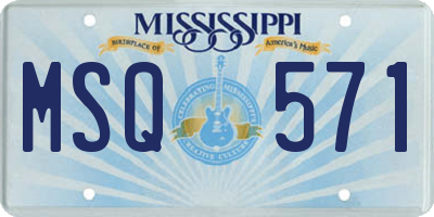 MS license plate MSQ571