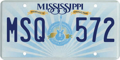 MS license plate MSQ572