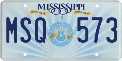 MS license plate MSQ573