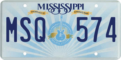 MS license plate MSQ574