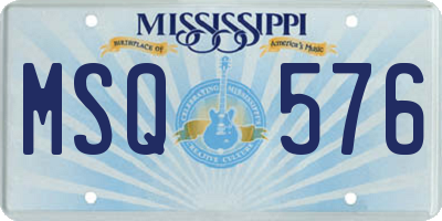 MS license plate MSQ576