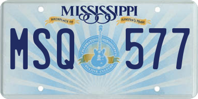 MS license plate MSQ577