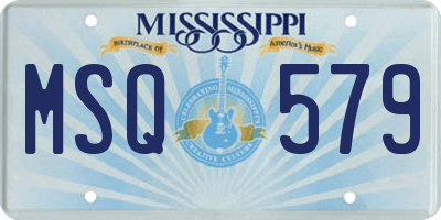 MS license plate MSQ579