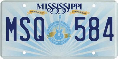 MS license plate MSQ584