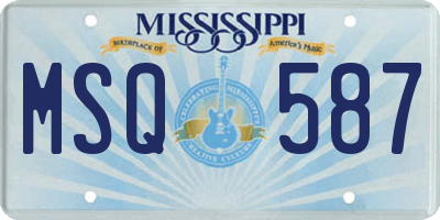MS license plate MSQ587