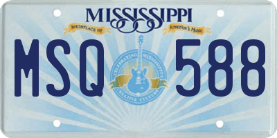 MS license plate MSQ588