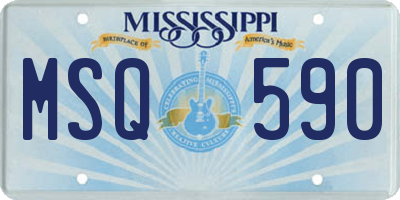 MS license plate MSQ590
