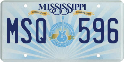 MS license plate MSQ596