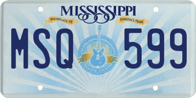 MS license plate MSQ599