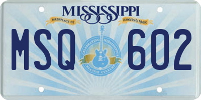 MS license plate MSQ602