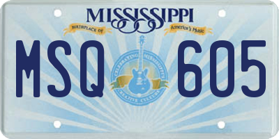 MS license plate MSQ605
